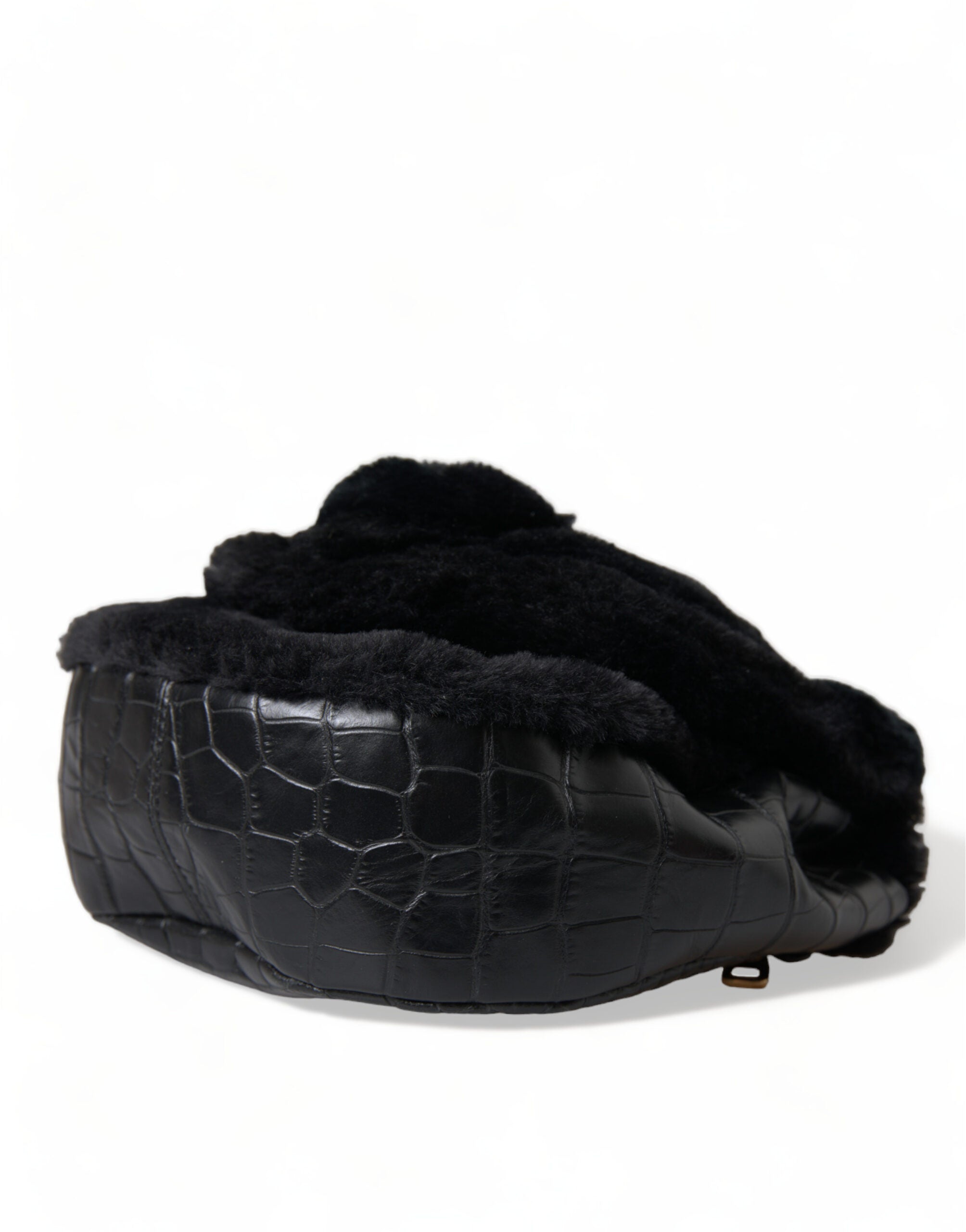 Dolce & Gabbana Exquisite Crocodile Embossed Panther Shoulder Bag